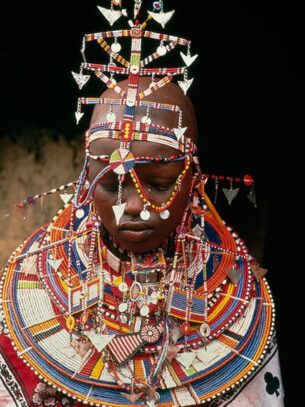 masai-lavishly beaded bride