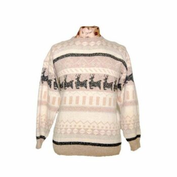 Mens Multicoloured Shetland Wool Reindeer Christmas Sweater