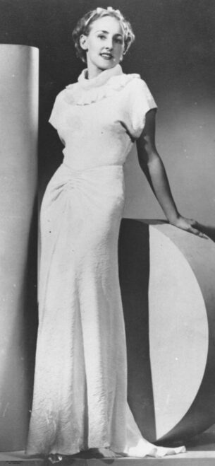 Vionnet part 3 - Fashion model, posing in a Vionnet-inspired dress, 1930s