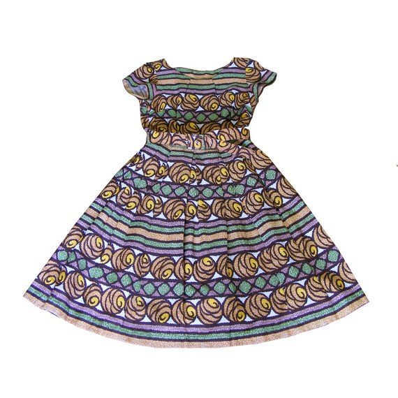 Womens Vintage Dresses - 1950'S COTTON PRINT DRESS FROM BLUE17 Womens Vintage Dresses - 1950'S COTTON PRINT DRESS FROM BLUE17