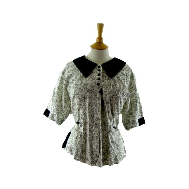 1980s vintage bat wing blouse