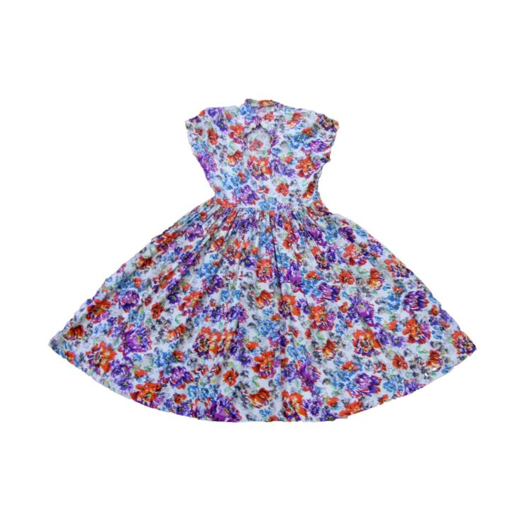 1940s floral print dress