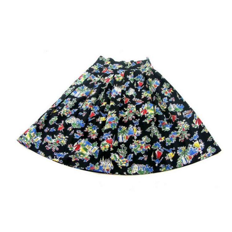 1950s vintage skirt-cotton print