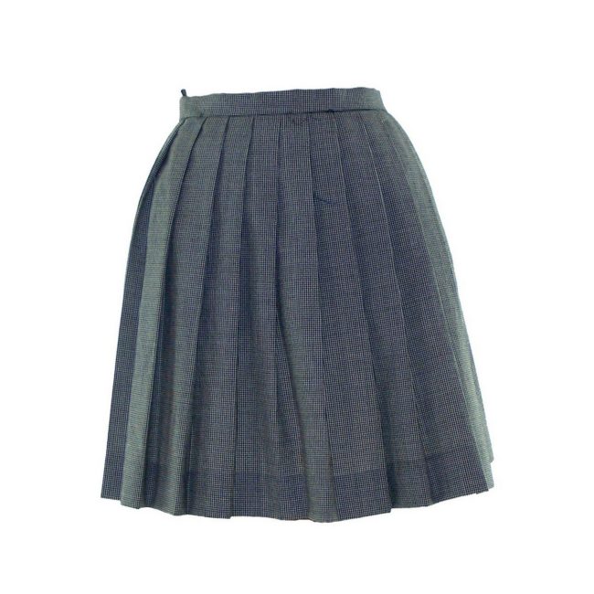 60s check pleated vintage skirt