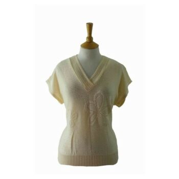 Knitwear 2015 2016 - 80s V Neck Floral Motif Top