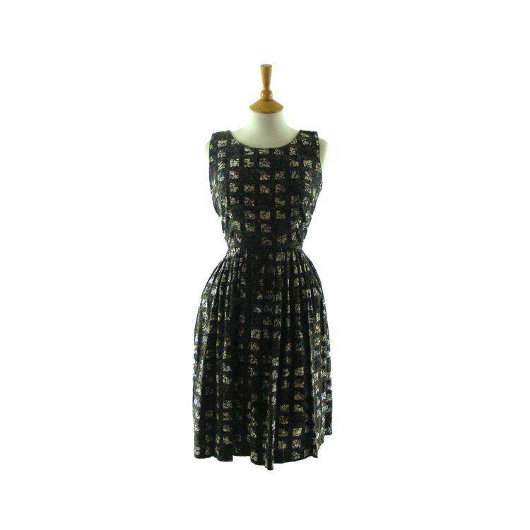 Abstract print-50s dress