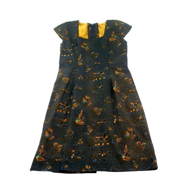 Bird print 1950s dress