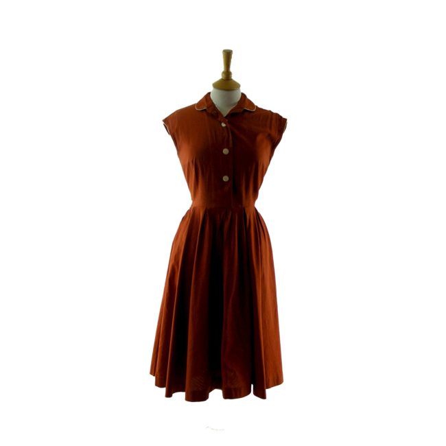 Burnt orange 50s dress