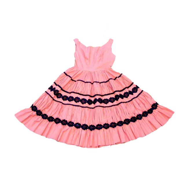 Dark pink 1950s dress
