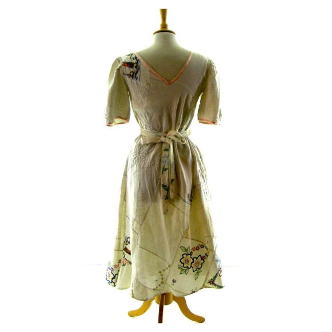 patchwork cotton-70s dress-back