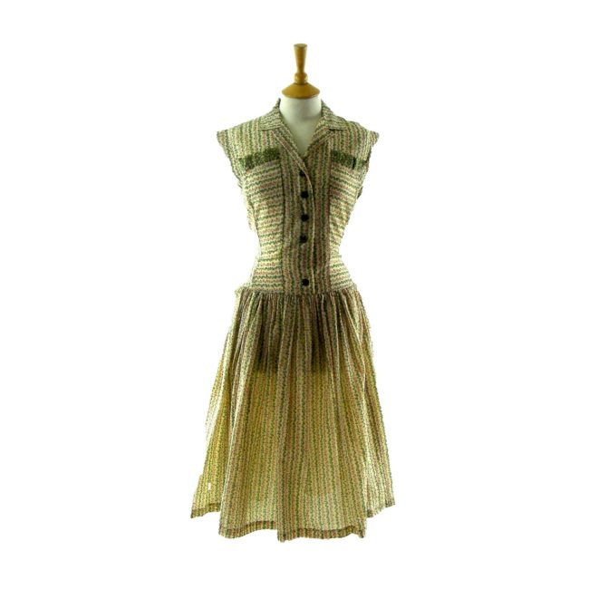 Printed 1950s vintage dress