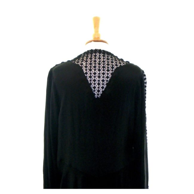 1930s black vintage dress-back