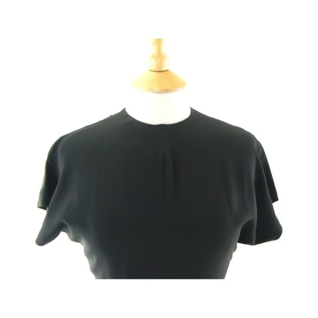 1940s black peplum dress-front