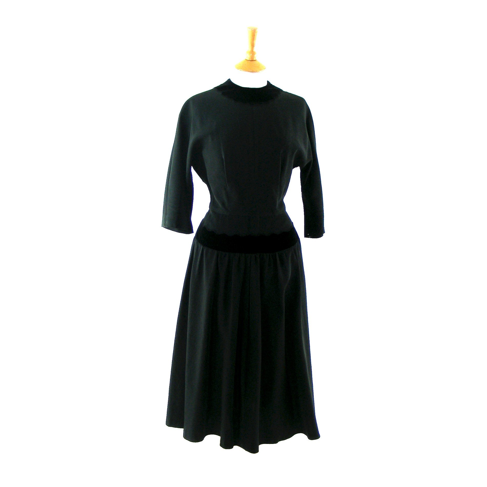 Black vintage dress 1940s - Vintage Clothing - Blue 17