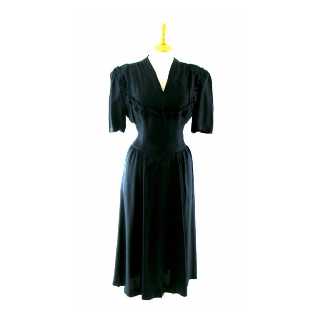 1940s Dark blue dress