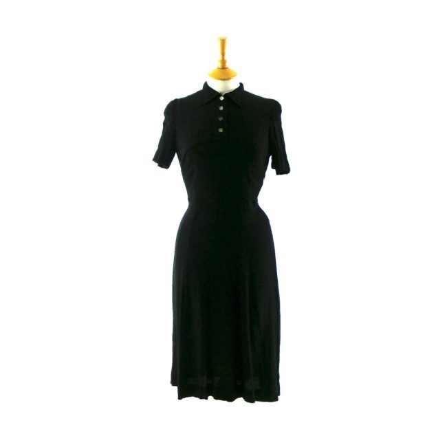 black 1940s vintage dress