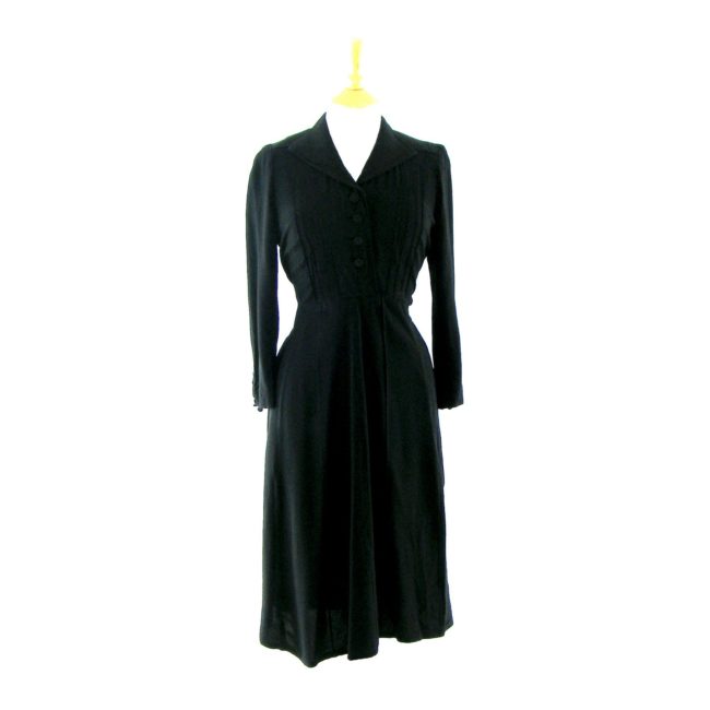 black vintage 40s dress