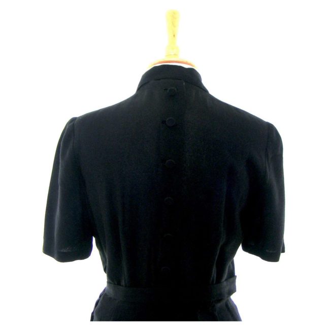 Black- 40s vintage dress-back