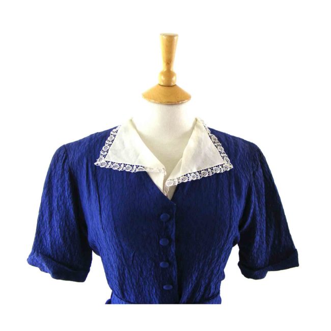 Royal Blue 1940s vintage dress-front
