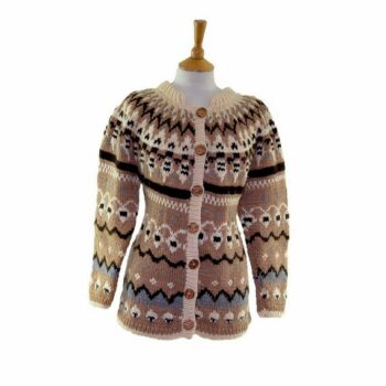 Womans Multicoloured Two Ply Nordic Cardigan 