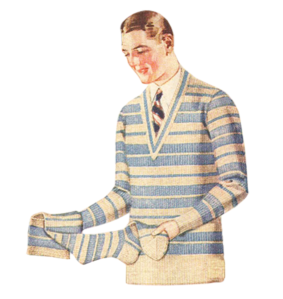 Vintage V neck sweaters For Men - Blue 17 Vintage Clothing