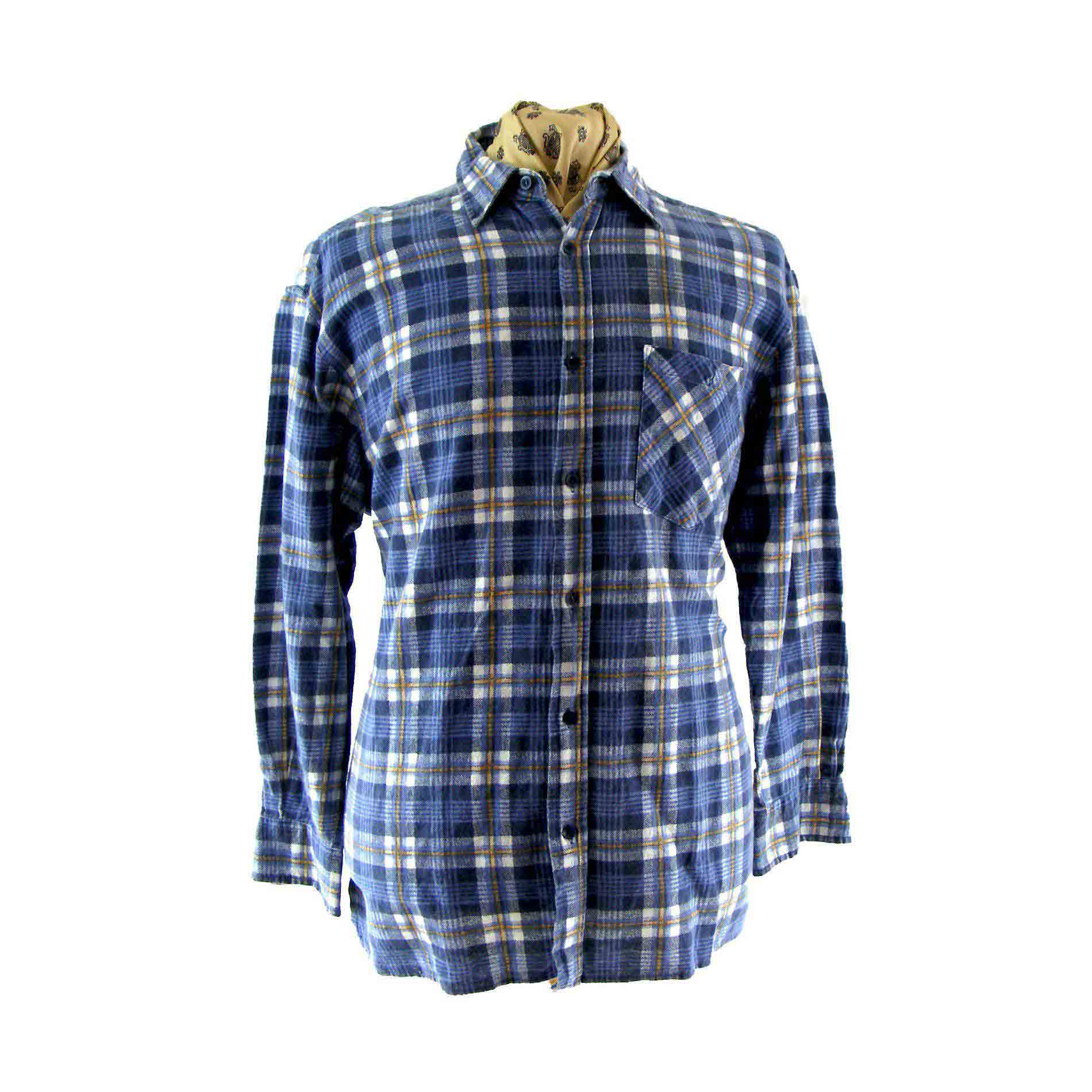 Multicolour Plaid Shirt - Blue 17 Vintage Clothing