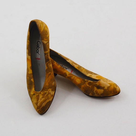 80s Watered Silk Pumps by Gabor  80s Watered Silk Pumps by Gabor