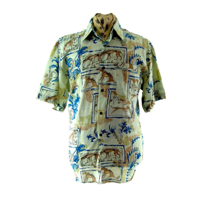 80s shirt Palm tree print
