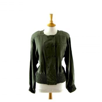 womens 1990s vintage tops - Grey silk blouse