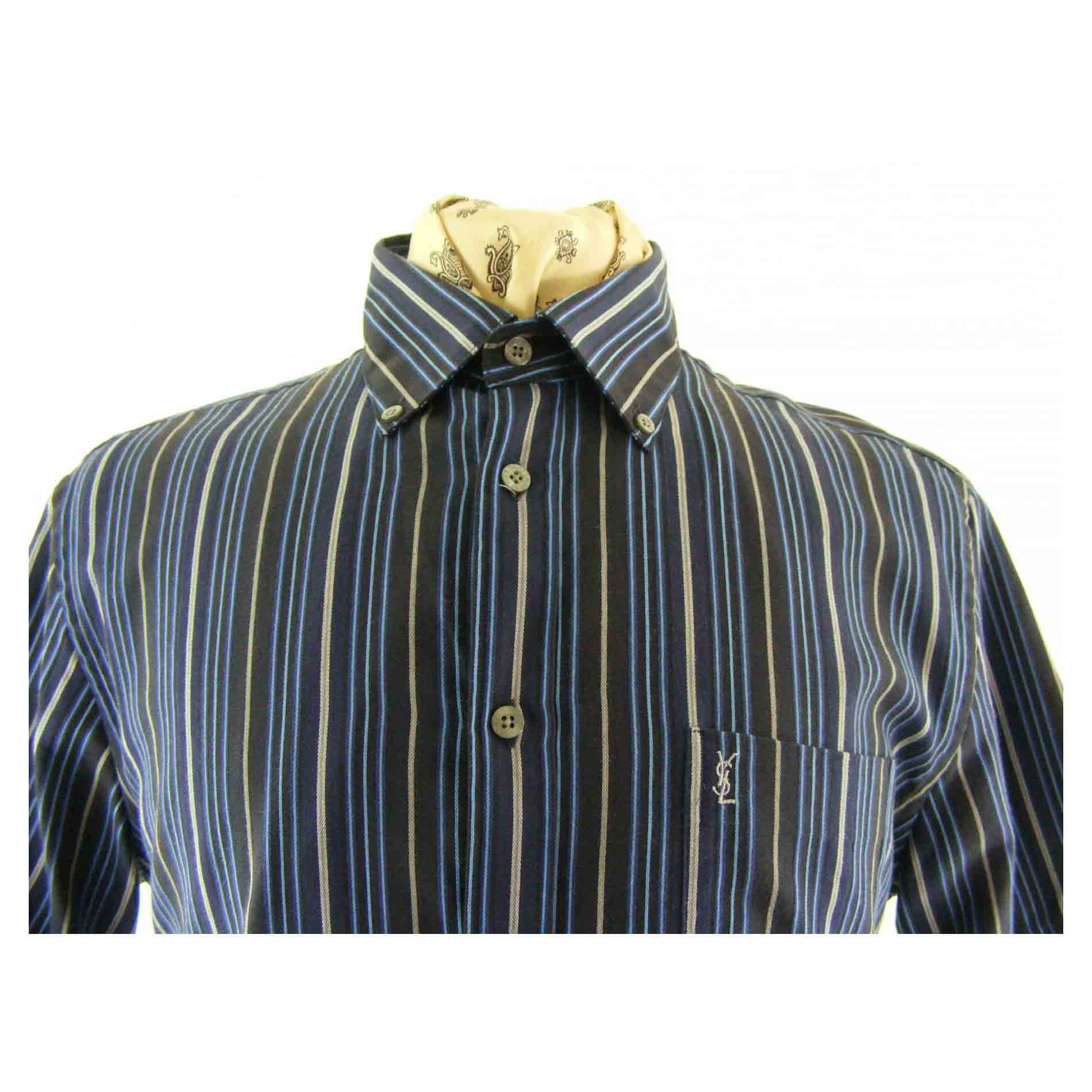 Yves Saint Laurent striped shirt Blue 17 Vintage Clothing