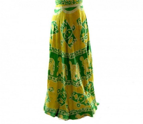 70s Batik skirt, Blue17-great for autumn 2015