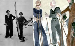 vintage womens ski jackets - Elsa-Schiaparelli-and-Gogo,-1934.