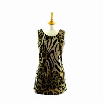90s Clothes Women - 90s animal print mini dress