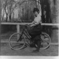 An 1897 cyclist in bloomers.