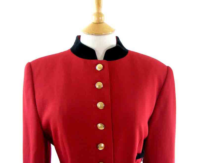 90s Red Tunic jacket-close up