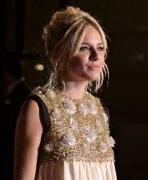 Sienna Miller at the London premiere for Factory Girl