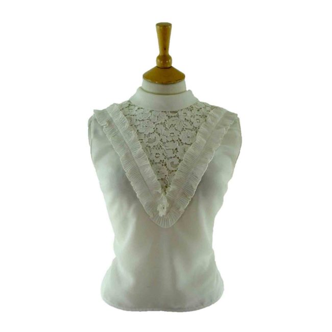 60s white ruffled blouse