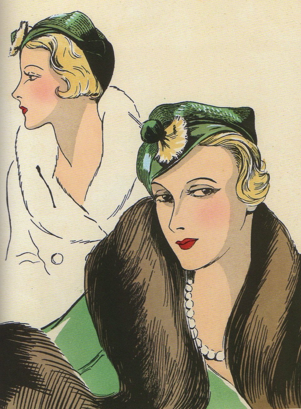 Stylish 1930s fashion accessories, 1939.
