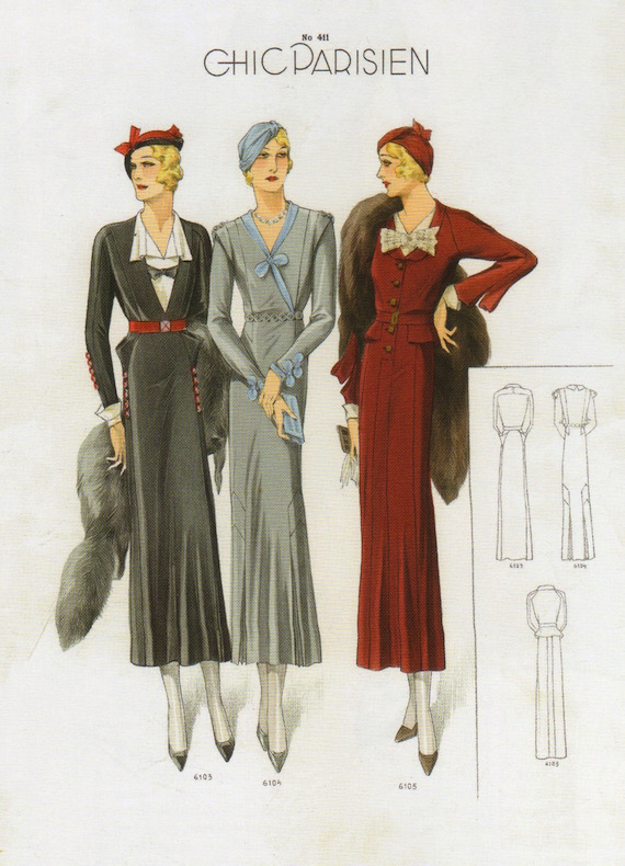 1930s dresses, Chic colours.