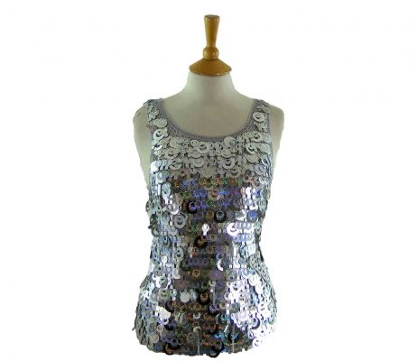 60s style crotchet metallic top