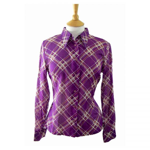70s purple printed blouse from Blue17