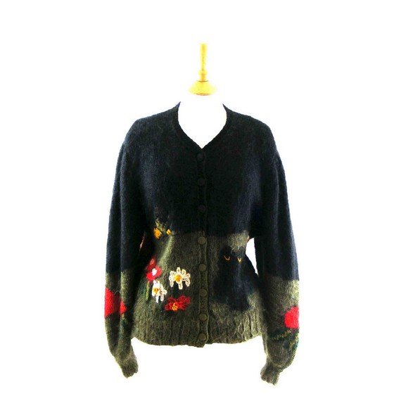 Mohair sweater jacket 80s cardigan sweater Clearance