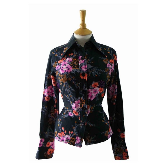1970s Floral Printed blouse