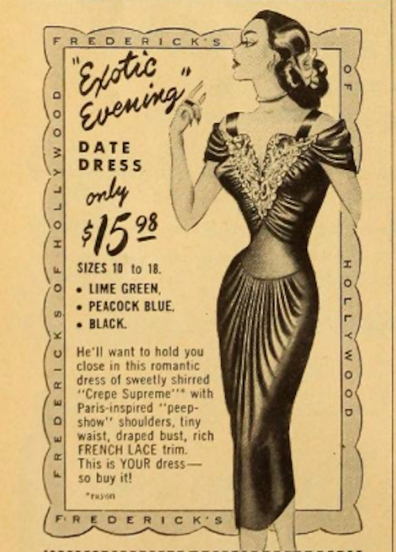 "Exotic Evening" dress advert, 1951