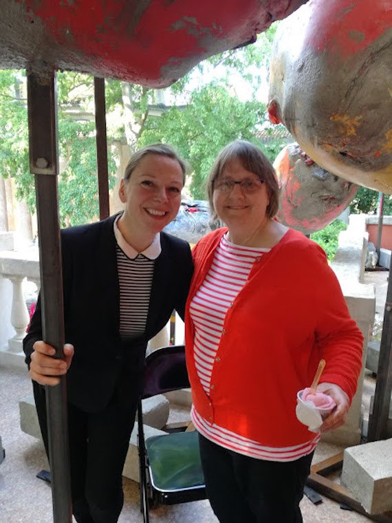 Alexa Lazar and Phyllida Barlow outside Great Britain's Pavilion at the Venice Biennale Alexa Lazar and Phyllida Barlow outside Great Britain's Pavilion at the Venice Biennale