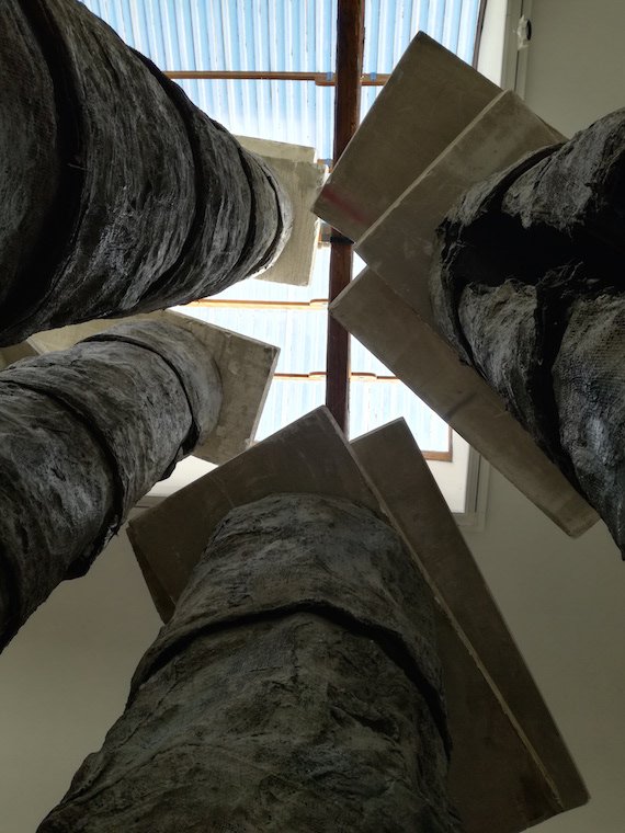 Phyllida Barlow's work threaten to burst through the roof. Phyllida Barlow's work threaten to burst through the roof.