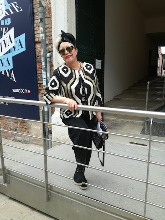 Orlan, before her performance at the Venice Biennale Orlan, before her performance at the Venice Biennale