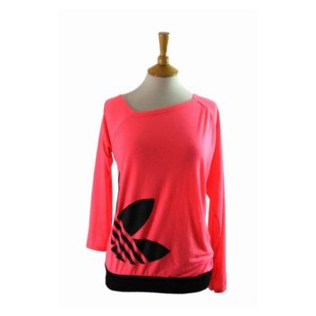 80s Adidas Pink Long Sleeve T shirt