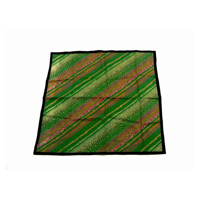 Green Floral Striped Head Scarf full