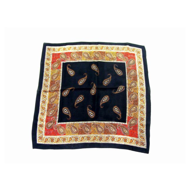 Full view of Black Paisley Printed Head Scarf